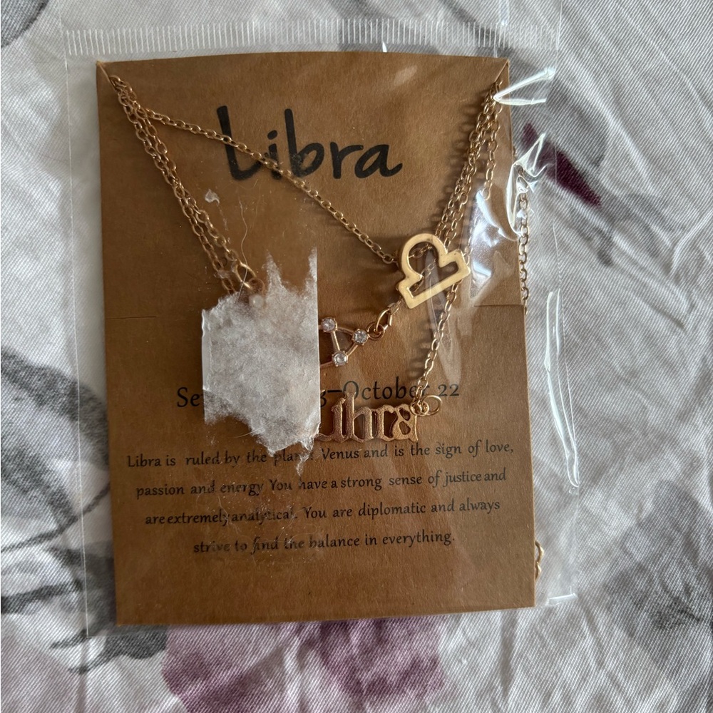 Libra Zodiac Necklace Set